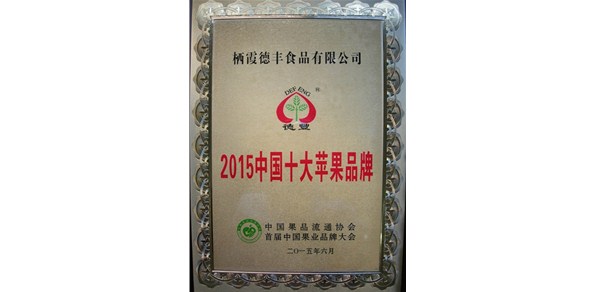 “德豐”品牌蘋(píng)果喜獲“2015中國(guó)十大蘋(píng)果品牌”